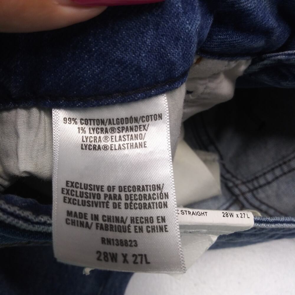 Cleo + Wolf Women's High Rise Straight Dark Wash Button Fly Denim Jean Size 28 - Picture 12 of 13